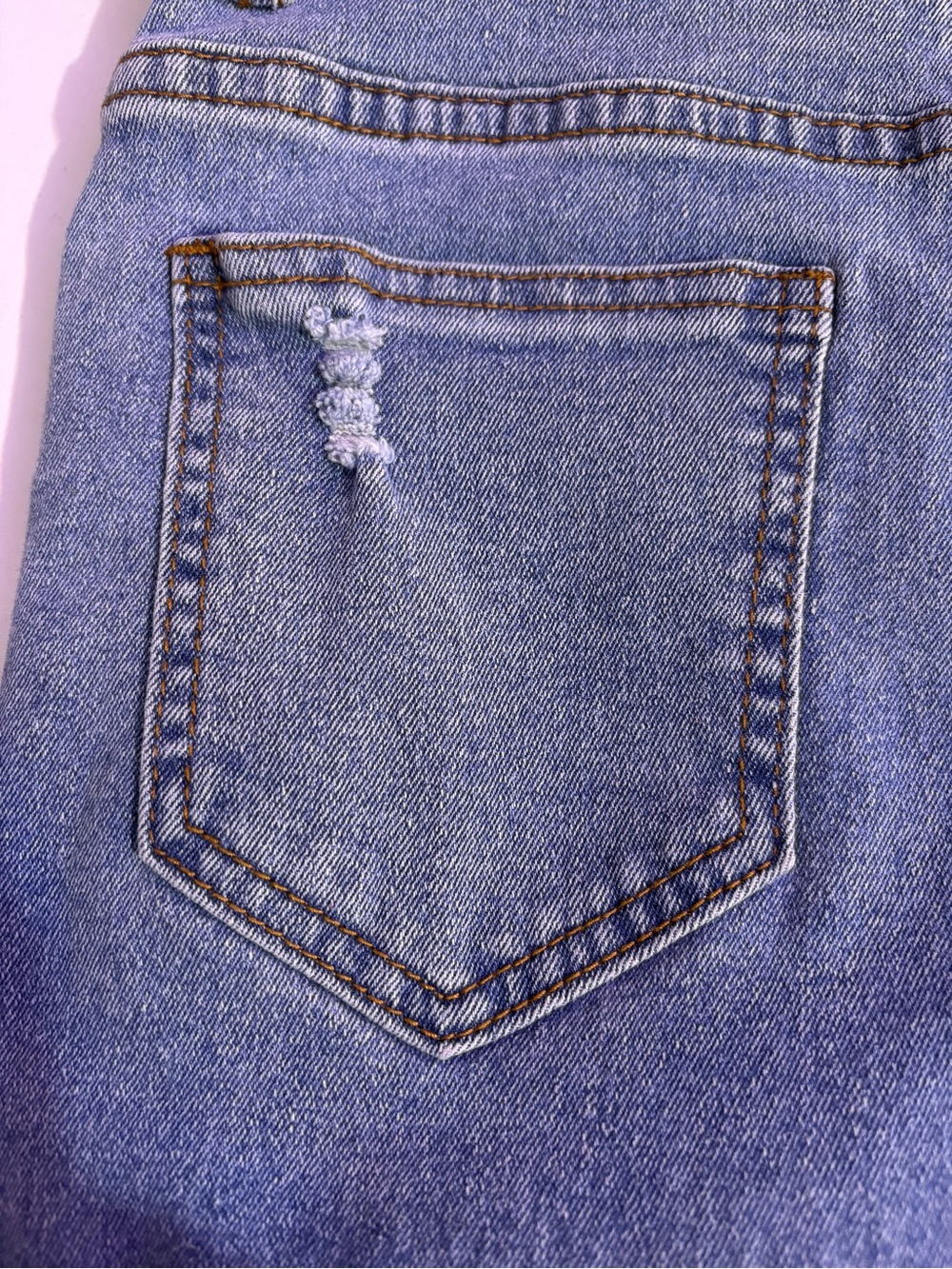 SHEIN Light Blue Rolled Cuff Denim Shorts - Picture 7 of 10